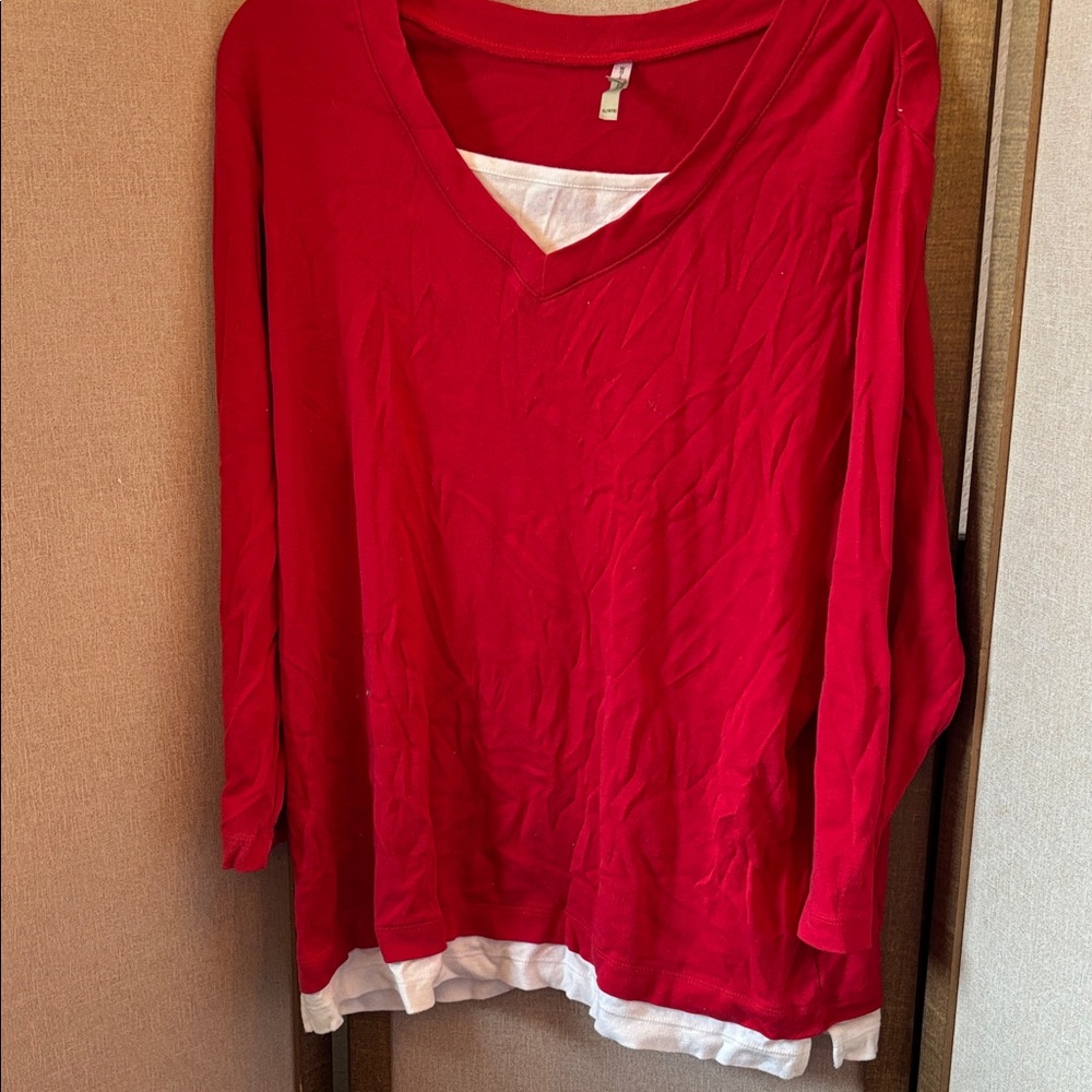 White Stag Women's Red Top one piece two piece look xl
